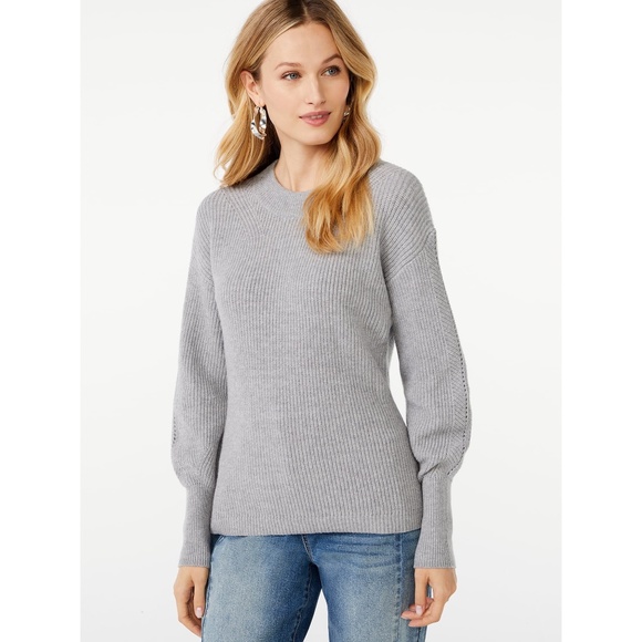 NEW WOMEN'S Grey 2 piece Sweater Set Skirt w Sweater XL 16-18 - Picture 15 of 17